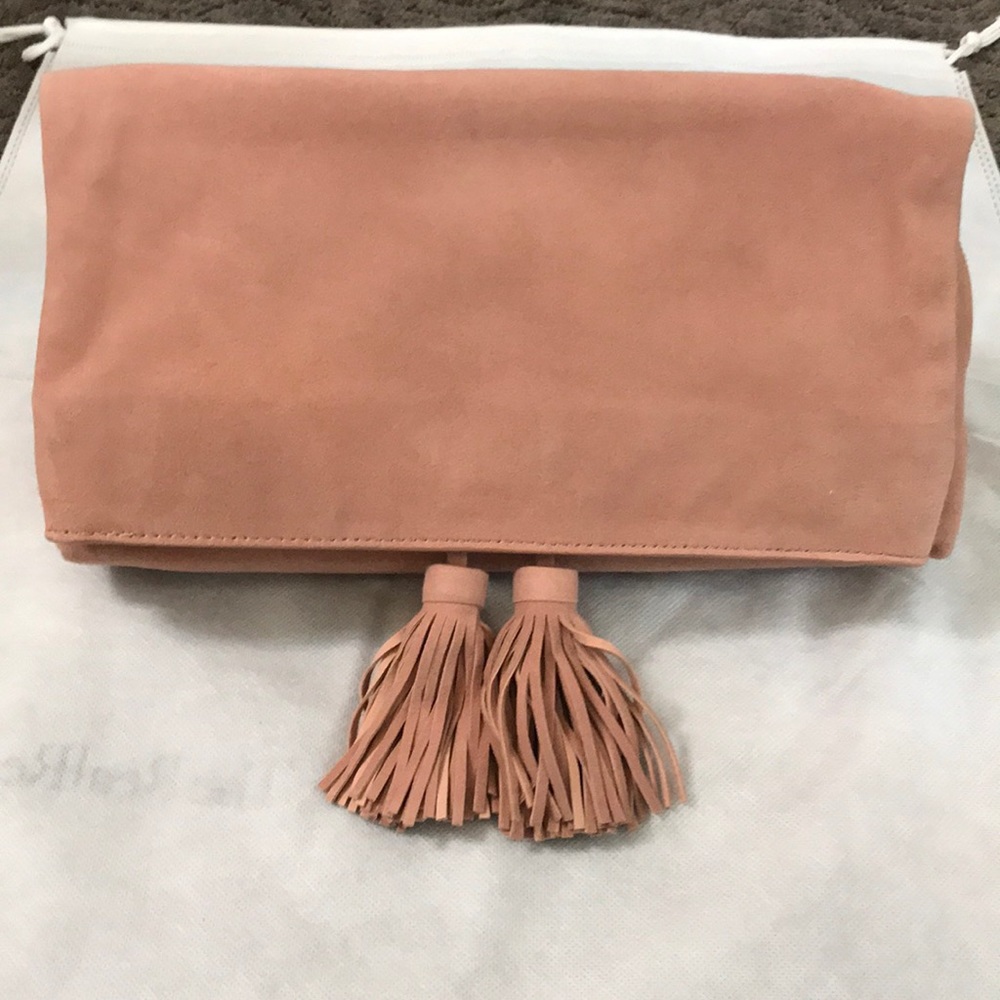 Ann Taylor fold over Tassel clutch
